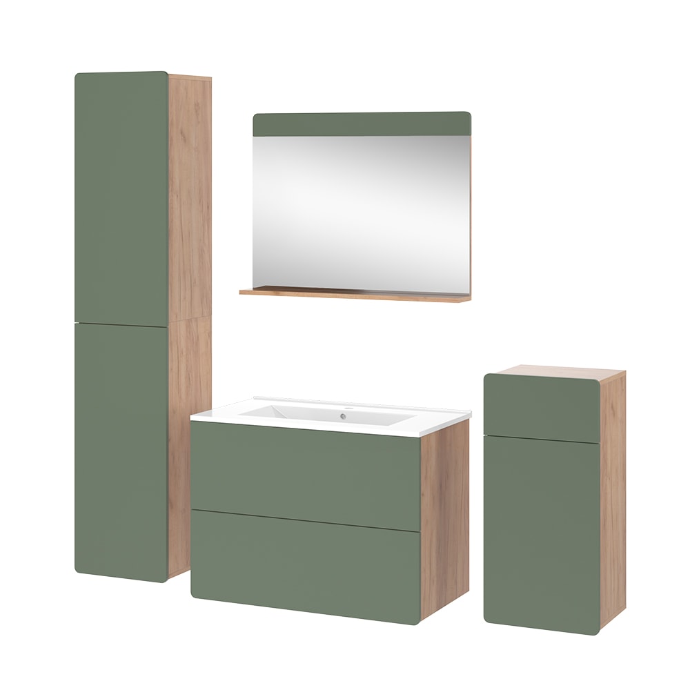 wohnli-moebel-suche-M26076368 Wohnli Möbelsuche - Badmöbel 5 Stk. hoher Schrank mittlerer Schrank Goldkraft Eiche