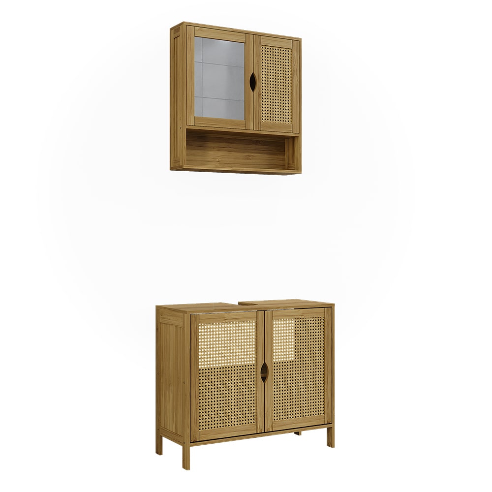 wohnli-moebel-suche-M26076381 Wohnli Möbelsuche - Badmöbel-Set 2 Teile Bambus 68x60cm