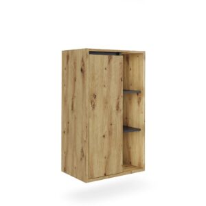 wohnli-moebel-suche-M26076385 Wohnli Möbelsuche - Midischrank mit offenen Regalen Artisan/Grau 50x86cm