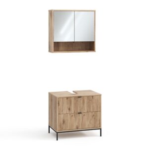 Wohnli Möbelsuche - Badmöbel-Set 2 Teile Viking Oak 70x63cm