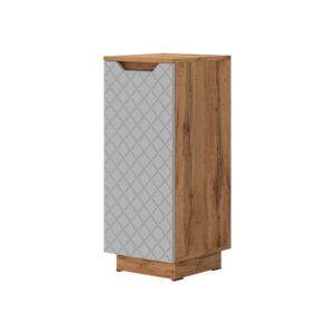 Wohnli Möbelsuche - Midischrank  Eiche/Grau mit Kachelstruktur 33.4x81.9cm