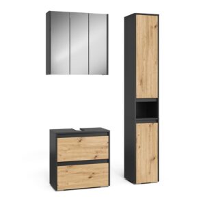 wohnli-moebel-suche-M26076399 Wohnli Möbelsuche - Badmöbel-Set 3 Teile Anthrazit/Artisan 60.1x62cm