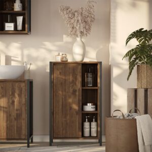 wohnli-moebel-suche-M26076425-1 Midischrank mit 7 Fächern Eiche/Schwarz 50x80cm 50x80x28cm Spanplatte Braun Vicco Möbel Badezimmermöbel