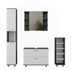 wohnli-moebel-suche-M26076456 Wohnli Möbelsuche - Badmöbel-Set 4 Teile Anthrazit/Weiß 80.2x60.8cm