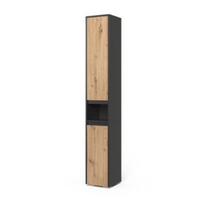 wohnli-moebel-suche-M26076497 Wohnli Möbelsuche - Badschrank mit 2 Türen Anthrazit/Artisan 30.2x191.5cm