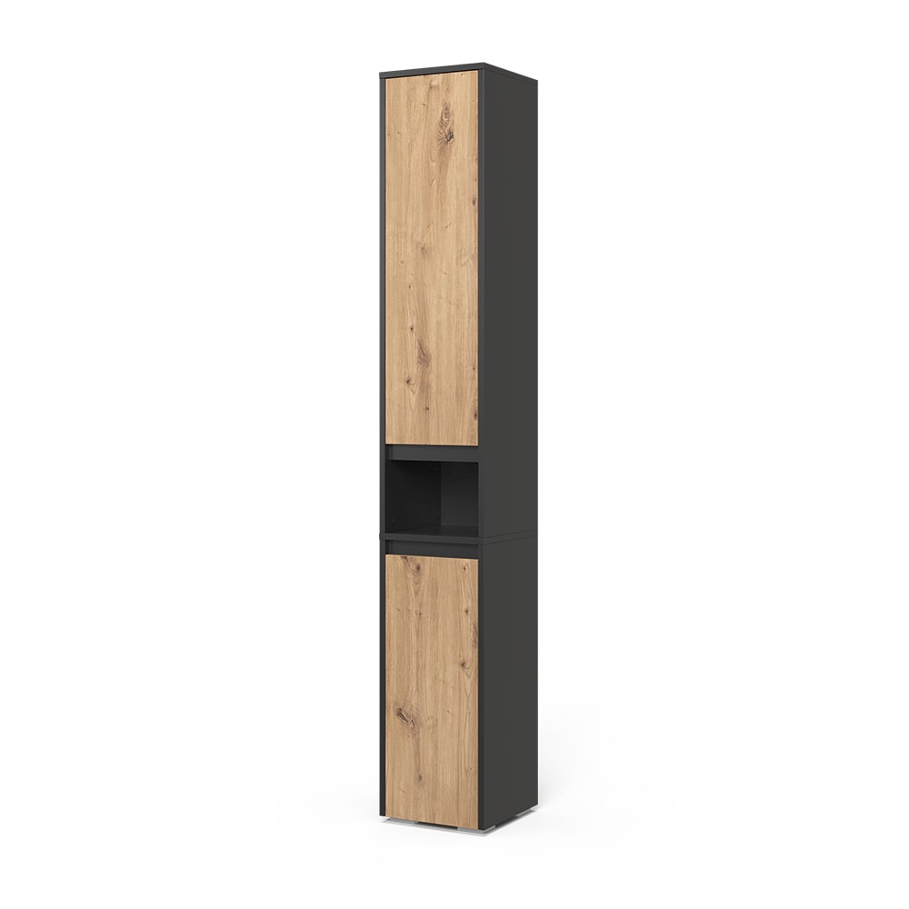 Wohnli Möbelsuche - Badschrank mit 2 Türen Anthrazit/Artisan 30.2x191.5cm