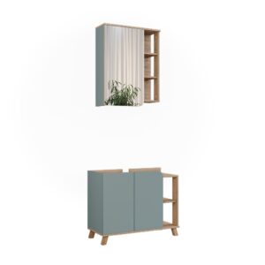 wohnli-moebel-suche-M26076505 Wohnli Möbelsuche - Badmöbel-Set 2 Teile Sonoma/Blau 80x65cm