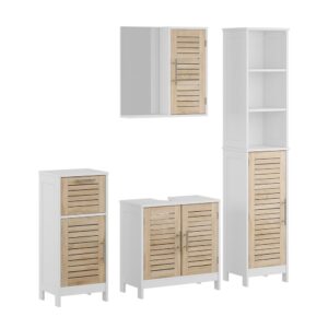 wohnli-moebel-suche-M26076507 Wohnli Möbelsuche - Badmöbel-Set 4 Teile Weiß/Eiche 60x60cm