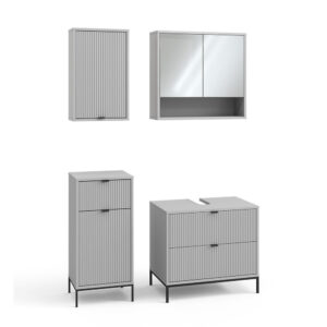 Wohnli Möbelsuche - Badmöbel-Set 4 Teile Grau 70x63cm