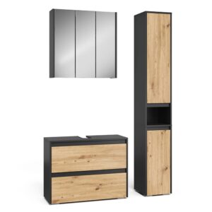wohnli-moebel-suche-M26076528 Wohnli Möbelsuche - Badmöbel-Set 3 Teile Anthrazit/Artisan 80.1x62cm