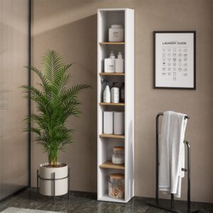 wohnli-moebel-suche-M26076542-1 Hochregal Weiß/Artisan 30x188.6cm 30x189x28cm Spanplatte Weiß Vicco Möbel Badezimmermöbel Bad-Hochschränke