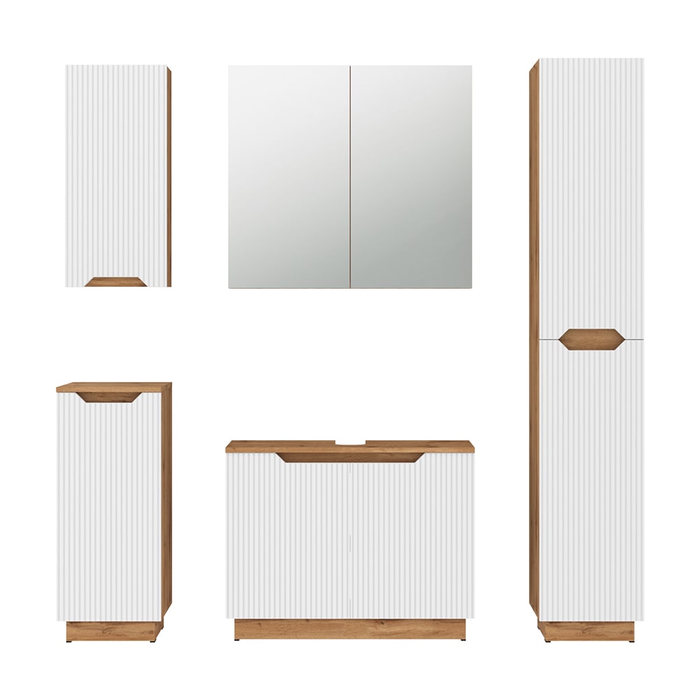 wohnli-moebel-suche-M26076543 Wohnli Möbelsuche - Badmöbel-Set 5 Teile Eiche/weiß gestreift 79.6x62.1cm