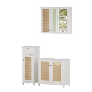 Wohnli Möbelsuche - Badmöbel-Set 3-teilig Weiß 60x58cm