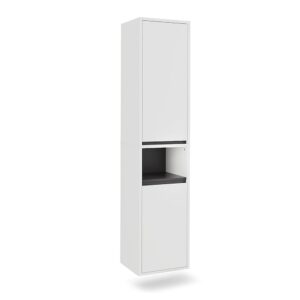 wohnli-moebel-suche-M26076549 Wohnli Möbelsuche - Hochschrank mit 2 Türen Weiß/Grau 38x170cm