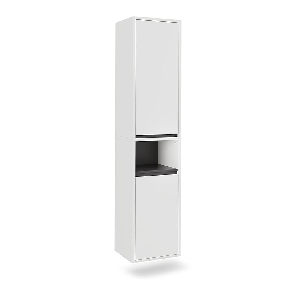 wohnli-moebel-suche-M26076549 Wohnli Möbelsuche - Hochschrank mit 2 Türen Weiß/Grau 38x170cm