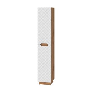 wohnli-moebel-suche-M26076583 Wohnli Möbelsuche - Badschrank mit 2 Türen Eiche/Weiß mit Kachelstruktur 33x186cm
