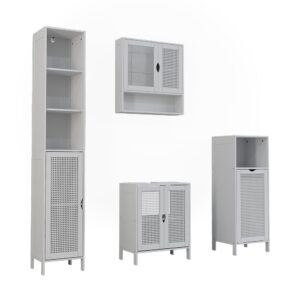 Wohnli Möbelsuche - Badmöbel-Set 4 Teile Weiß 48x60cm