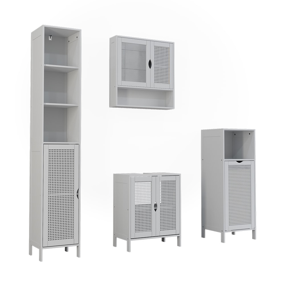 wohnli-moebel-suche-M26076588 Wohnli Möbelsuche - Badmöbel-Set 4 Teile Weiß 48x60cm