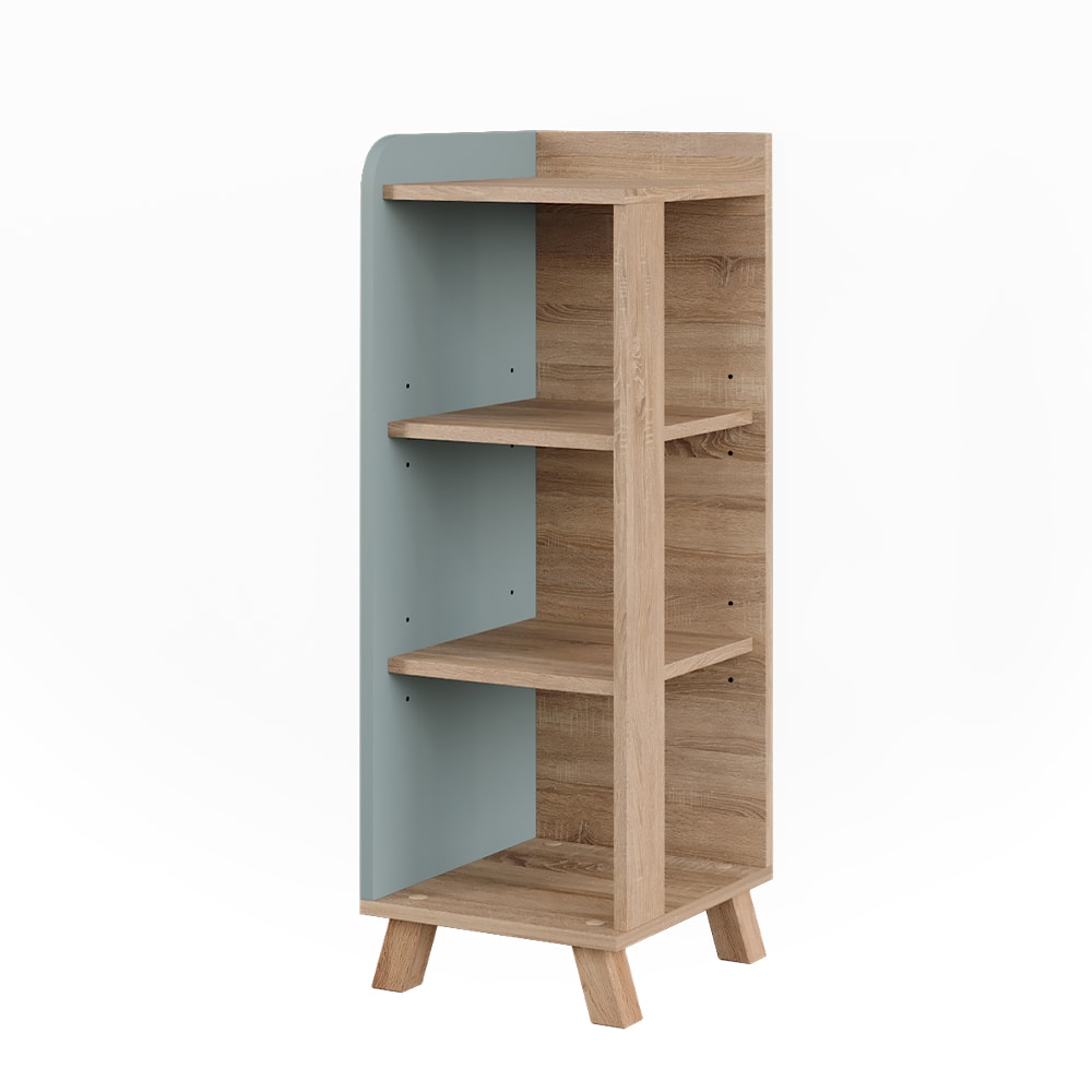 wohnli-moebel-suche-M26076590 Wohnli Möbelsuche - Midischrank mit 4 Ablagen Sonoma/Blau 30x90cm