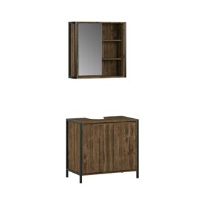 wohnli-moebel-suche-M26076631 Wohnli Möbelsuche - Badmöbel-Set 2 Teile Eiche/Schwarz 70x65cm