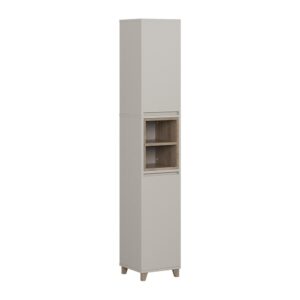 wohnli-moebel-suche-M26076690 Wohnli Möbelsuche - Hochschrank mit 2 Türen Greige/Eiche 30x170cm