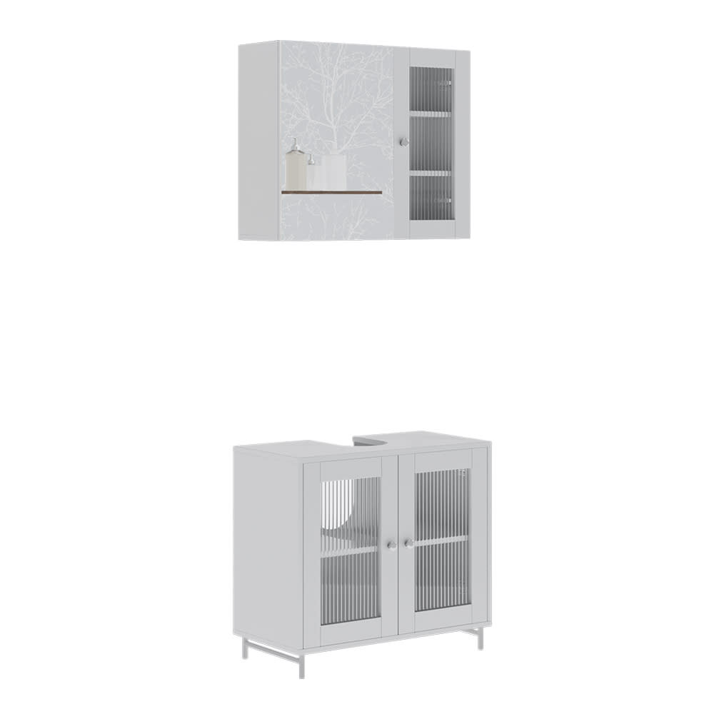 Wohnli Möbelsuche - Badmöbel-Set 2 Teile Weiß 60x58cm