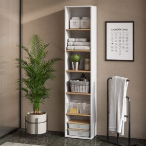 wohnli-moebel-suche-M26076693-1 Hochregal Weiß/Artisan 40.2x188.6cm 41x189x28cm Spanplatte Weiß Vicco Möbel Badezimmermöbel Bad-Hochschränke