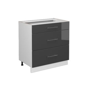 wohnli-moebel-suche-M26076713 Wohnli Möbelsuche - Badschrank mit 3 Schubladen ohne Arbeitsplatte Anthrazit Hochglanz