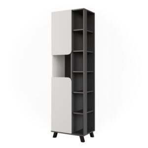 wohnli-moebel-suche-M26076726 Wohnli Möbelsuche - Hochschrank mit 2 Türen Anthrazit/Weiß 50x175cm