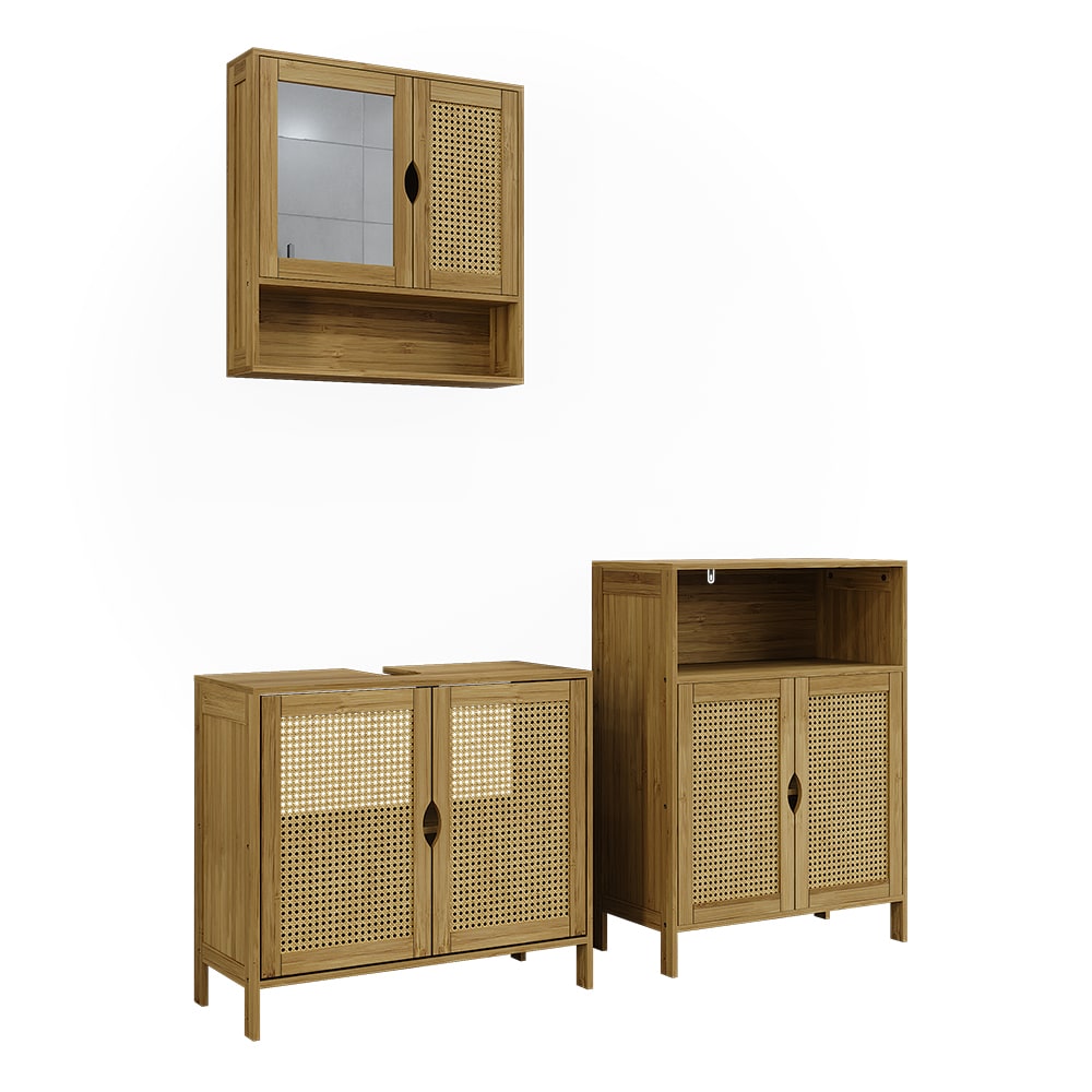 wohnli-moebel-suche-M26076735 Wohnli Möbelsuche - Badmöbel-Set 3 Teile Bambus 60x80cm