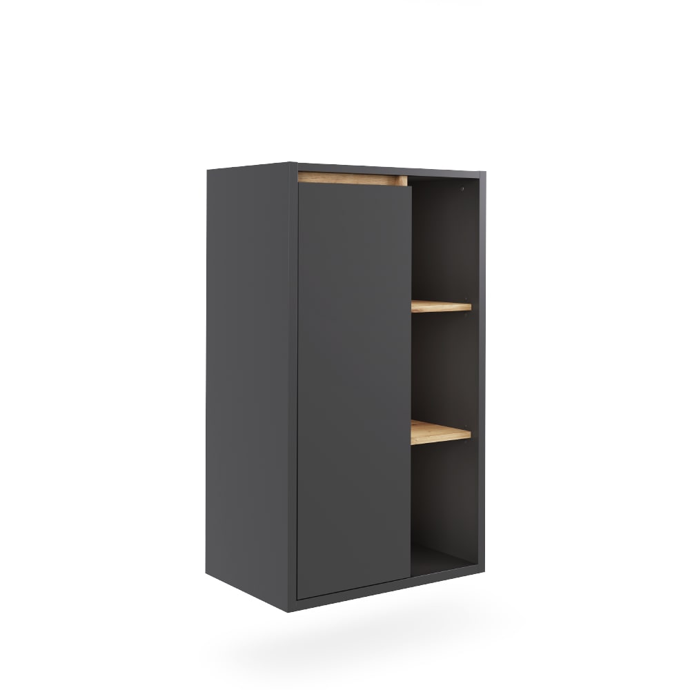 wohnli-moebel-suche-M26076736 Wohnli Möbelsuche - Midischrank mit offenen Regalen Grau/Artisan 50x86cm