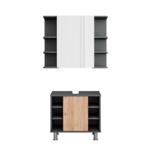 wohnli-moebel-suche-M26076744 Wohnli Möbelsuche - Badmöbel-Set 2 Teile Anthrazit/Goldkraft Eiche 60x54cm