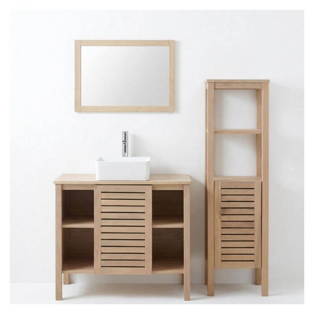 wohnli-moebel-suche-M26076803 Wohnli Möbelsuche - 90 cm Eichen-Einzelwaschbecken-Set mit Armatur