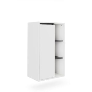 wohnli-moebel-suche-M26076814 Wohnli Möbelsuche - Midischrank mit offenen Regalen Weiß/Grau 50x86cm