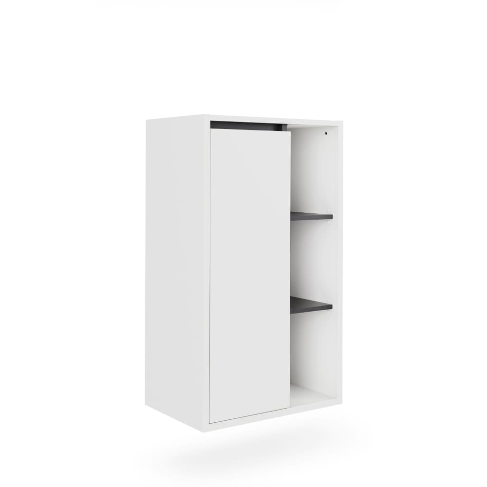 wohnli-moebel-suche-M26076814 Wohnli Möbelsuche - Midischrank mit offenen Regalen Weiß/Grau 50x86cm