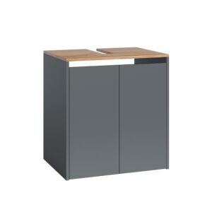 Wohnli Möbelsuche - Waschbeckenunterschrank  Anthrazit/Goldkraft Eiche 60.2x65cm