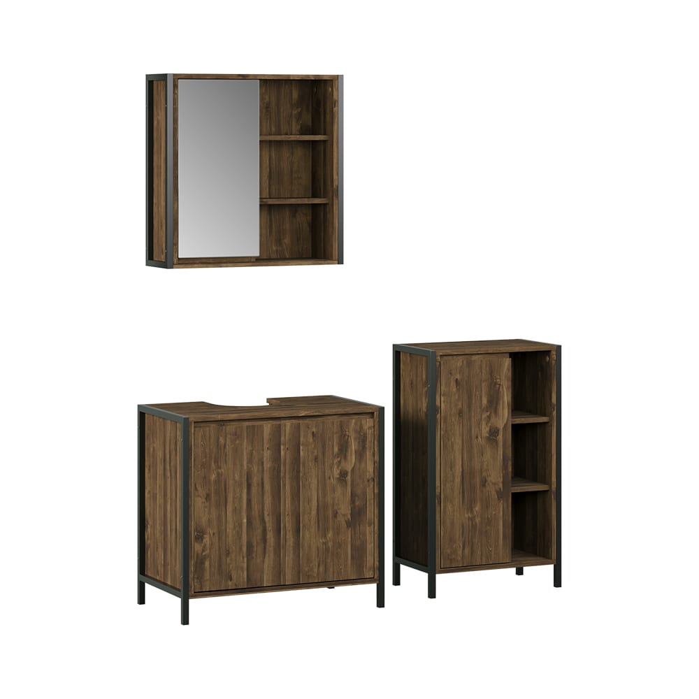 wohnli-moebel-suche-M26076819 Wohnli Möbelsuche - Badmöbel-Set 3 Teile Eiche/Schwarz 70x65cm
