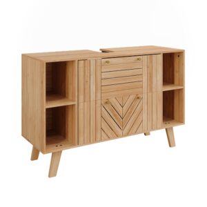 Wohnli Möbelsuche - Waschbeckenunterschrank mit 2 Schubladen Bambus 100x0cm