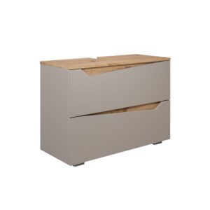 wohnli-moebel-suche-M26076973 Wohnli Möbelsuche - Waschbeckenunterschrank mit 2 Schubladen Greige/Artisan-Eiche 80x57.5