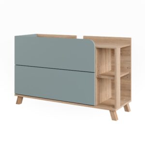 wohnli-moebel-suche-M26076988 Wohnli Möbelsuche - Waschbeckenunterschrank mit 2 Schubladen Sonoma/Blau 100x65cm