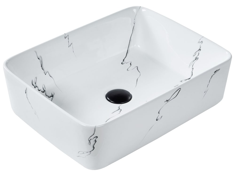 wohnli-moebel-suche-M26076991 Wohnli Möbelsuche - Aufsatzwaschbecken 49 x 38 cm Keramik Weißer Marmor