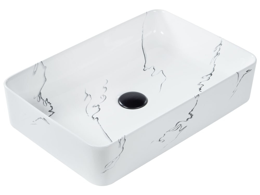 wohnli-moebel-suche-M26077065 Wohnli Möbelsuche - Aufsatzwaschbecken 51 x 34 cm Keramik Weißer Marmor
