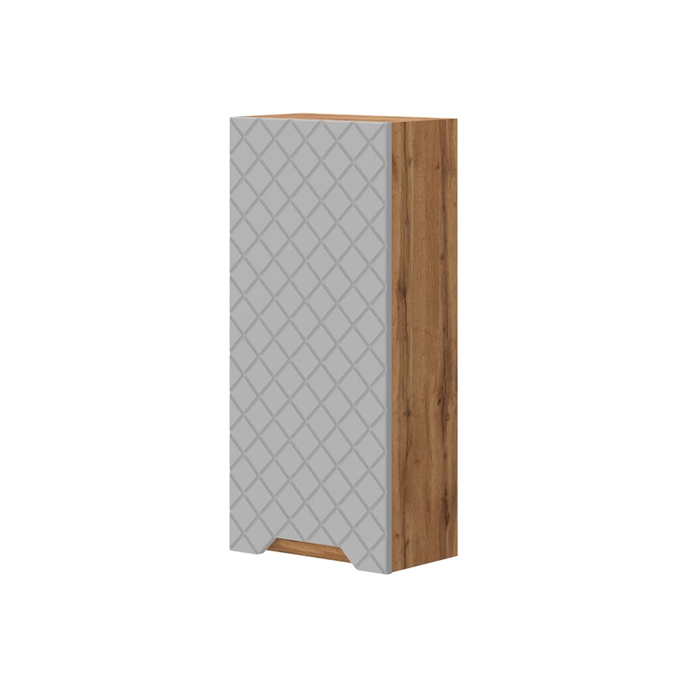 wohnli-moebel-suche-M26077088 Wohnli Möbelsuche - Badschrank Eiche/Grau mit Kachelstruktur 20x72.6cm