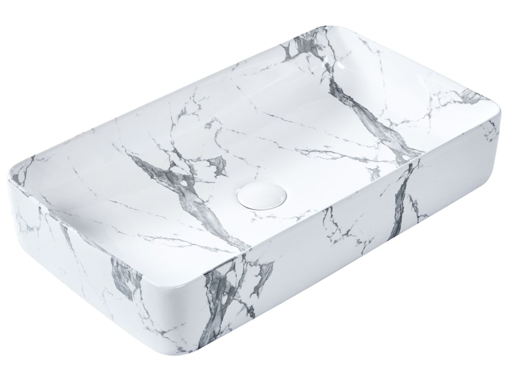 wohnli-moebel-suche-M26077112 Wohnli Möbelsuche - Aufsatzwaschbecken 62 x 35 cm Keramik Weißer Marmor
