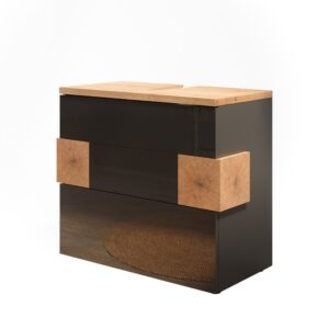 Wohnli Möbelsuche - Waschbeckenunterschrank mit 2 Schubladen Anthrazit 70x64.5cm