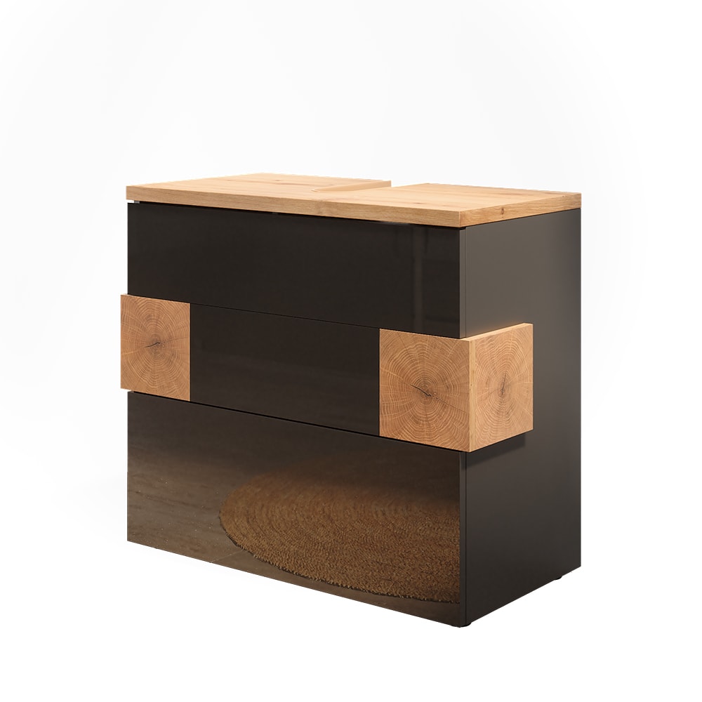 wohnli-moebel-suche-M26077118 Wohnli Möbelsuche - Waschbeckenunterschrank mit 2 Schubladen Anthrazit 70x64.5cm