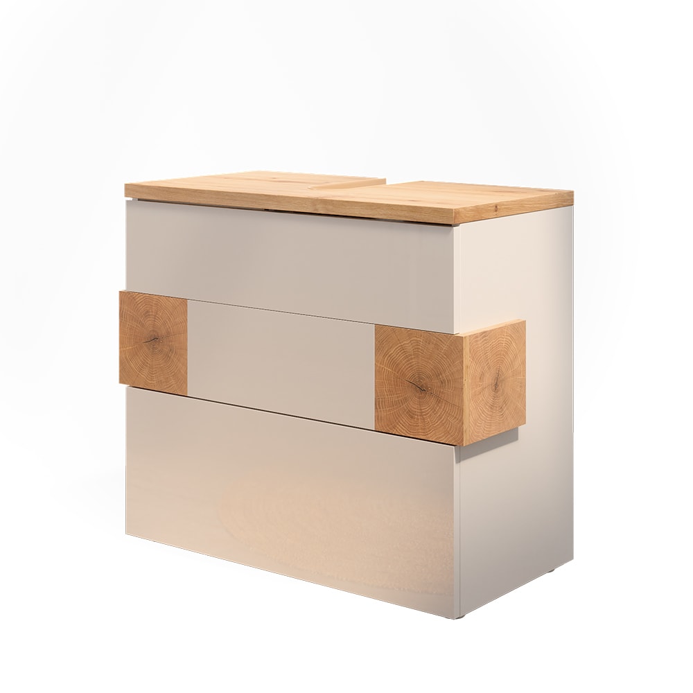 Wohnli Möbelsuche - Waschbeckenunterschrank mit 2 Schubladen Weiß 70x64.5cm