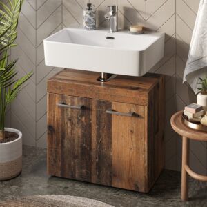 wohnli-moebel-suche-M26077246-1 Waschbeckenunterschrank Oldstyle 60x56cm 60x56x34cm Spanplatte Braun Vicco Möbel Badezimmermöbel Waschtische
