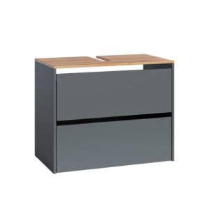 Wohnli Möbelsuche - Waschbeckenunterschrank  Anthrazit/Goldkraft Eiche 80.2x65cm