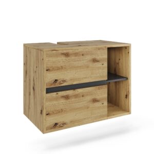 Wohnli Möbelsuche - Waschbeckenunterschrank mit 2 Schubladen Artisan/Grau 80x60cm